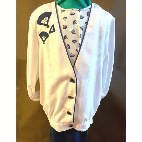 J. G. By Joyce 3 Piece Skirt, Shirt, Jacket Vintage Outfit Blue White 14/16 - Picture 3 of 15